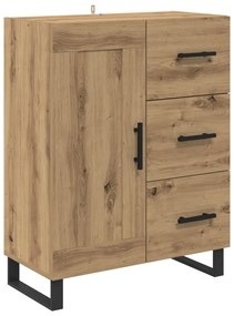 vidaXL Highboard με συρτάρι 2 pcs Artisan Oak Σύνθετο Ξύλο και Γυαλί
