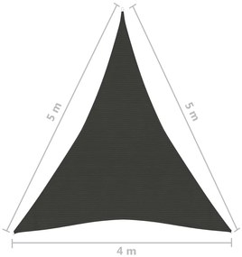 Πανί Σκίασης Ανθρακί 4 x 5 x 5 μ. από HDPE 160 γρ./μ² - Ανθρακί