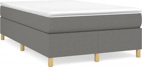 vidaXL Κρεβάτι Boxspring με Στρώμα Σκούρο Γκρι 120x200 εκ. Υφασμάτινο