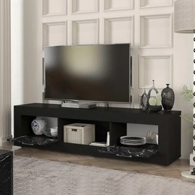 Έπιπλο τηλεόρασης Davin μαύρο εφέ μαρμάρου 180x40x47εκ