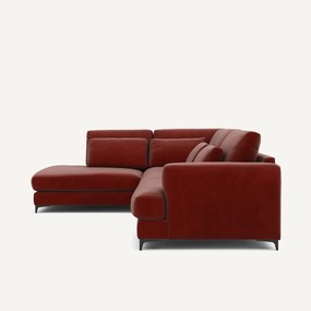 Γωνιακός καναπές αριστερός, βελούδινος, Marsile