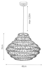 Κρεμαστό Φωτιστικό από σχοινί 1xE27 D:40cm (4042) - Σχοινί - 4042
