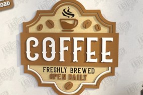 Intra απο ξύλο plywood  Χρώμα wenge 3mm-4mm πάχος - Coffee Bar Sign | Καφενείο Δίασταση 30x20 cm INTRAFABR-31740408