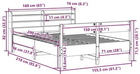 ΣΚΕΛΕΤΟΣ ΚΡΕΒ. ΧΩΡΙΣ ΣΤΡΩΜΑ ΛΕΥΚΟ 150X200 ΕΚ ΜΑΣΙΦ ΠΕΥΚΟ 3306925