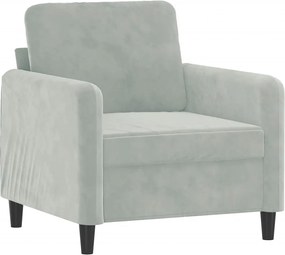 vidaXL Πολυθρόνα Ανοιχτό Γκρι 60 εκ. Βελούδινη