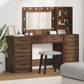 vidaXL Τραπέζι περιποίησης με συρτάρι 3 pcs Καφέ 40 x 41 x 135 εκ.