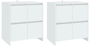 vidaXL Ντουλάπια 2 τεμ. Λευκά 70 x 41 x 75 εκ. από Επεξ. Ξύλο