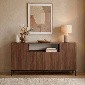 Κονσόλα Milano Καρυδί / Μαύρο ODON 160x40x80