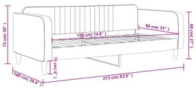 ΚΑΝΑΠΕΣ ΚΡΕΒΑΤΙ ΑΝΟΙΧΤΟ ΓΚΡΙ 90 X 190 ΕΚ. ΒΕΛΟΥΔΙΝΟΣ 354099