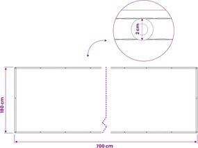 vidaXL Αδιάφανο σκίαστρο μπαλκονιού 180 x 700 εκ