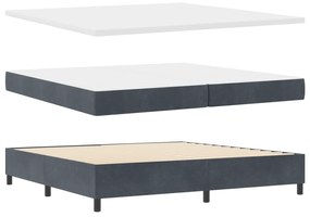 vidaXL Κρεβάτι Σκηνής με Στρώμα & Πάγκο Σκούρο Γκρι 200x200 εκ. Βελούδο