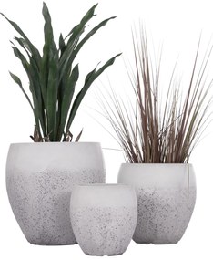 Σετ 3 τεμ. Γλάστρες GARDENER C4718 Fiberclay Λευκό Φ55x54,5Υ εκ. 55x55x54.5 εκ.