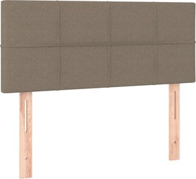 vidaXL Κρεβάτι Boxspring με Στρώμα &amp; LED Taupe 90x190 εκ. Υφασμάτινο