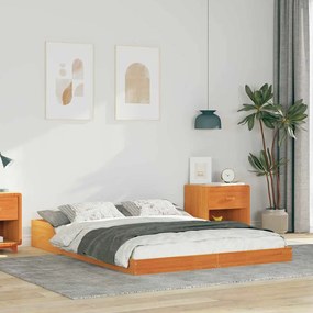 vidaXL Σκελετός Κρεβατιού Καφέ κεριού 120 x 190 cm Μασίφ ξύλο πεύκου