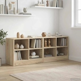 vidaXL Ντουλάπι κρεβατιού με ράφι 2 τεμ. Sonoma Δρυς 66 x 33 x 48 εκ.
