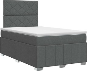 vidaXL Κρεβάτι box spring με στρώμα Σκούρο Γκρι 120 x 190 cm Ύφασμα
