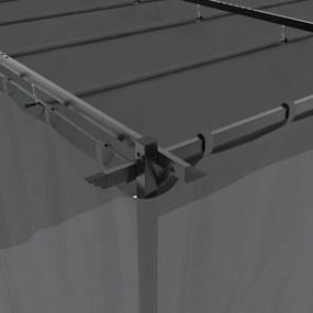 vidaXL Κιόσκι με Κουρτίνες Ανθρακί 6x3 μ. Ατσάλινο