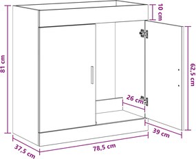 vidaXL Ντουλάπι Κάτω από τον Νιπτήρα Γκρι Σκυροδέματος