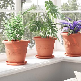 vidaXL Γλάστρες φυτών 6 pcs Κεραμιδί Ø 22 x 18 εκ Πλαστικό