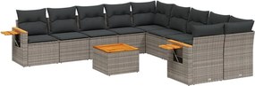 vidaXL Patio Sofa Set 10-θέσια Grey