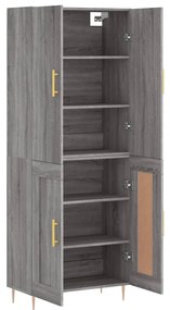 vidaXL Ντουλάπι Γκρι Sonoma 69,5 x 34 x 180 εκ. Επεξεργασμένο Ξύλο