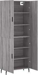 vidaXL Ντουλάπι Γκρι Sonoma 69,5 x 34 x 180 εκ. Επεξεργασμένο Ξύλο