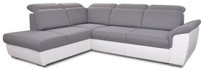 Γωνιακός καναπές Κρεβάτι MILANOS, με αποθηκευτικό χώρο, γκρί με λευκό 267x103x212cm-Αριστερή γωνία-BOG8834