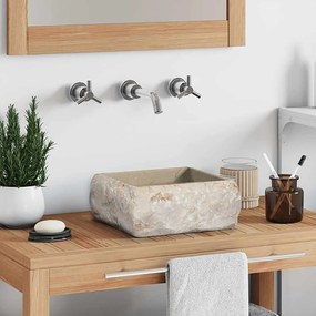 vidaXL Νιπτήρας Κρεμ 30 x 30 x 13 εκ. Μαρμάρινος