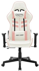 vidaXL Καρέκλα Gaming Λευκό/Ροζ από Συνθετικό Δέρμα