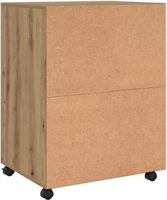 vidaXL Ντουλάπι Τροχήλατο Αρτισιανή Δρυς 60x48x81 εκ. από Επεξ. Ξύλο