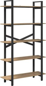 vidaXL Ράφι Βιβλίων 5 επιπέδων 100 x 33,5 x 178 εκ Επεξεργασμένο ξύλο