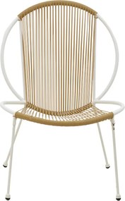 Καρέκλα Dapper pakoworld λευκό μέταλλο-pe φυσικό 64.5x71x92.5εκ