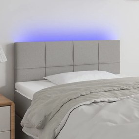 Κεφαλάρι Κρεβατιού LED Ανοιχτό Γκρι 100x5x78/88 εκ. Υφασμάτινο 3121602