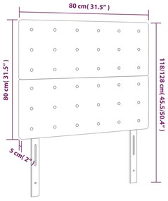 vidaXL Κεφαλάρι Κρεβατιού LED Taupe 80x5x118/128εκ. Υφασμάτινο