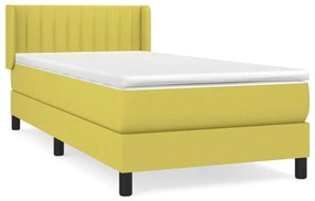 Κρεβάτι Boxspring με Στρώμα Πράσινο 100 x 200 εκ. Υφασμάτινο - Πράσινο