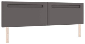 vidaXL Κεφαλάρι Επιτοίχιο με κεφαλάρι Γκρι 200 cm PVC