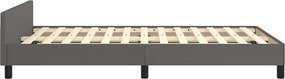 vidaXL Πλαίσιο Κρεβατιού χωρίς στρώμα Γκρι 120x190 εκ.Συνθ. Δέρμα