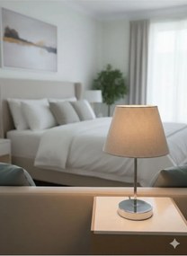 Stewehome Μοντέρνο επιτραπέζιο φωτιστικό με μεταλλική βάση και κωνικό λευκό καπέλο