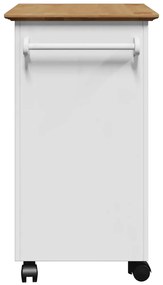 vidaXL Καροτσάκι κουζίνας BODO Λευκό και καφέ 67,5x45x80 cm