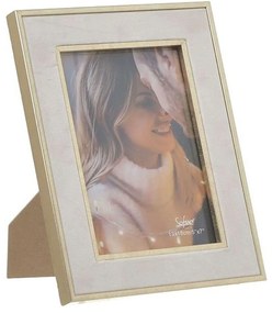 Κορνίζα Βελούδινη 6-30-467-0034 15x20cm Cream-Gold Click Velvet, Metal