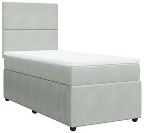 ΚΡΕΒΑΤΙ BOXSPRING ΜΕ ΣΤΡΩΜΑ ΑΝΟΙΧΤΟ ΓΚΡΙ 90X190 ΕΚ. ΒΕΛΟΥΔΙΝΟ 3292208