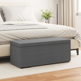 vidaXL Σκαμνί Σκούρο Γκρι Ύφασμα και Επεξεργασμένο Ξύλο