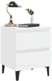 vidaXL Κομοδίνα 2 τεμ. Λευκά 40 x 35 x 50 εκ. από Επεξ. Ξύλο