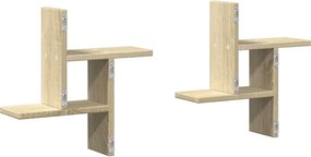 vidaXL Ραφιέρες Τοίχου 2 τεμ. Sonoma Δρυς 38x12x38 εκ. από Επεξ. Ξύλο
