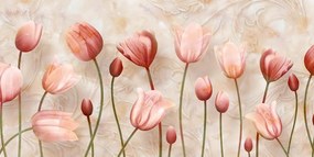Εικόνα από παλιές ροζ τουλίπες - 100x50