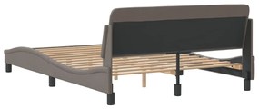 vidaXL Σκελετός Κρεβατιού Χωρίς Στρώμα Taupe 140x190 εκ. Υφασμάτινο