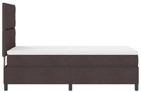 vidaXL Κρεβάτι Στήριξης με Στρώμα Σκούρο Καφέ 100x200 εκ. Ύφασμα