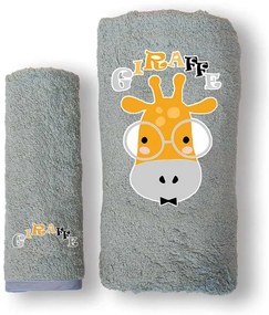 Βρεφικές Πετσέτες (Σετ 2τμχ) Sb Home Baby Giraffe Silver 450gsm
