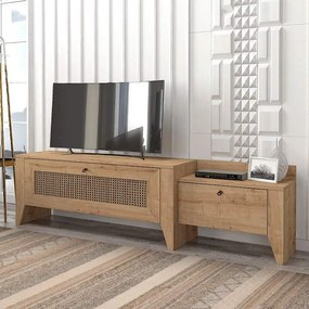 Έπιπλο τηλεόρασης Madura  από μελαμίνη χρώμα sapphire oak 180x30x50εκ.