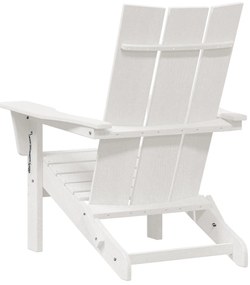vidaXL Folding Adirondack Chair Λευκό 74.5x80.5x90 εκ. HDPE